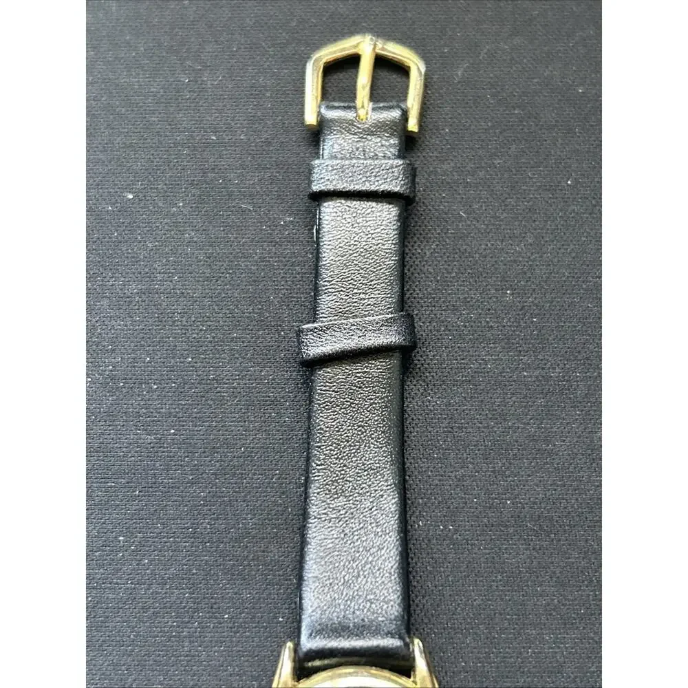 Geneva Gold Tone Black Band Women’s Quartz Watch